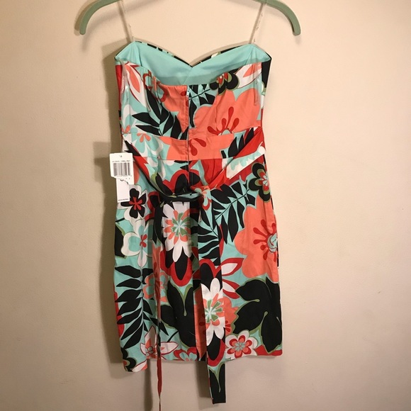 Teeze Me Tropical Print Strapless Dress - Picture 5 of 6